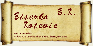 Biserko Kotević vizit kartica
